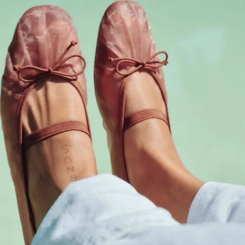 Zara Sheer Mesh Ballet Flats